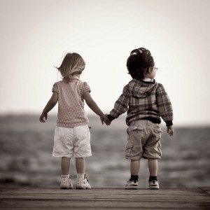 Kids holding hands